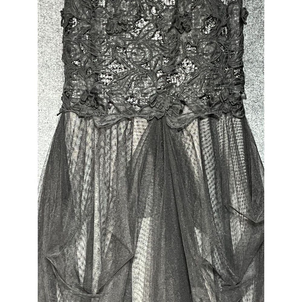 NWT BCBG Maxazria Rita Dress $958 Sleeveless Floral Embroidered Black Womens 2 - Picture 10 of 16